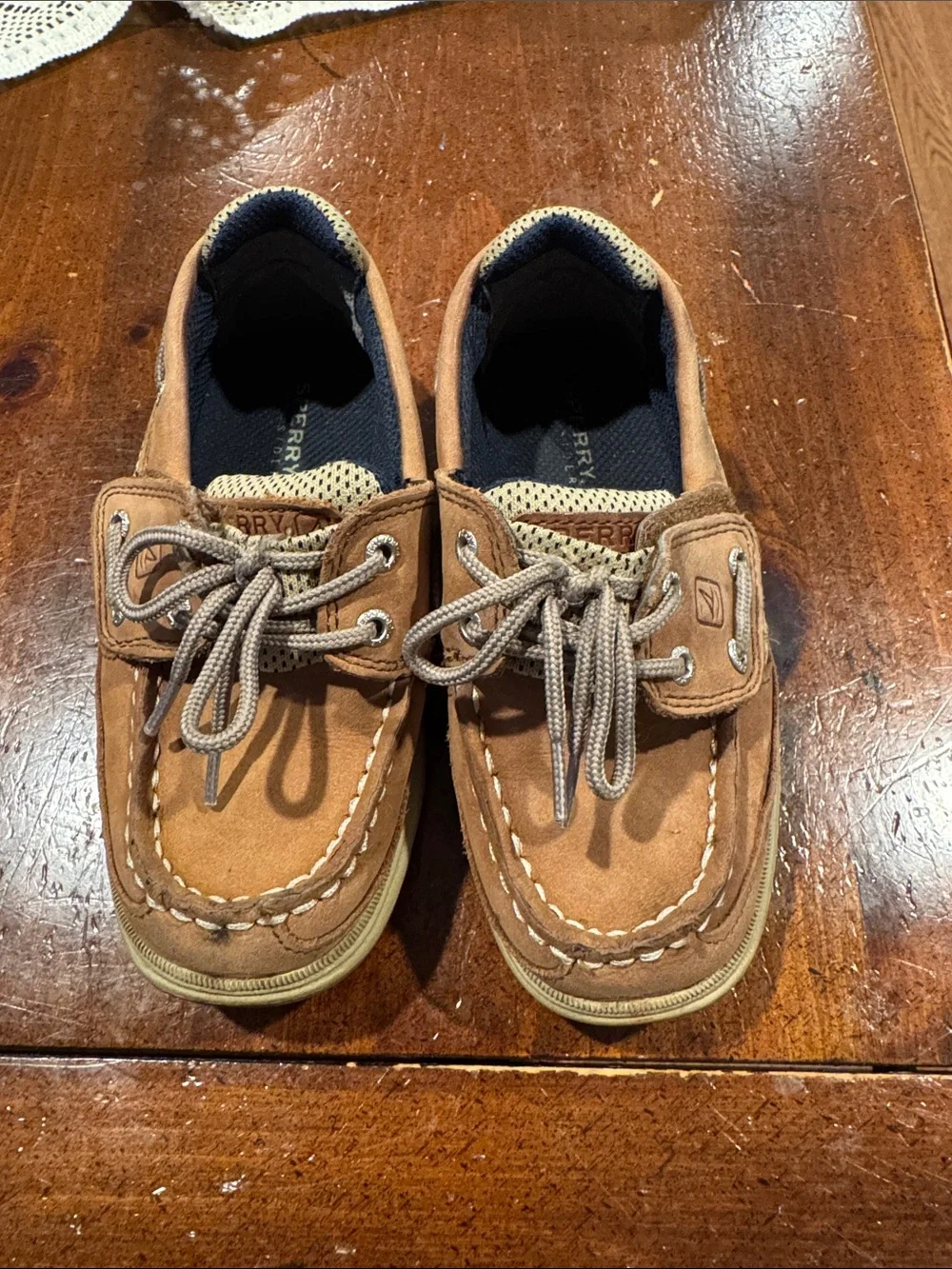 Sperry Kids Tan/Brown Moccasin Boat Shoes